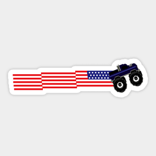 8 bit American Monster Truck Sticker